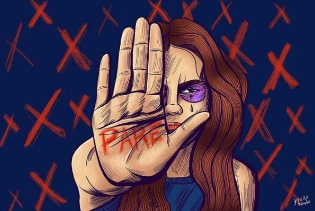 Ilustração de mulher com mão erguidas