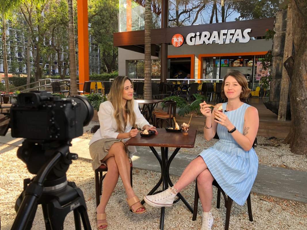 Degustação de sorvete no Giraffas.