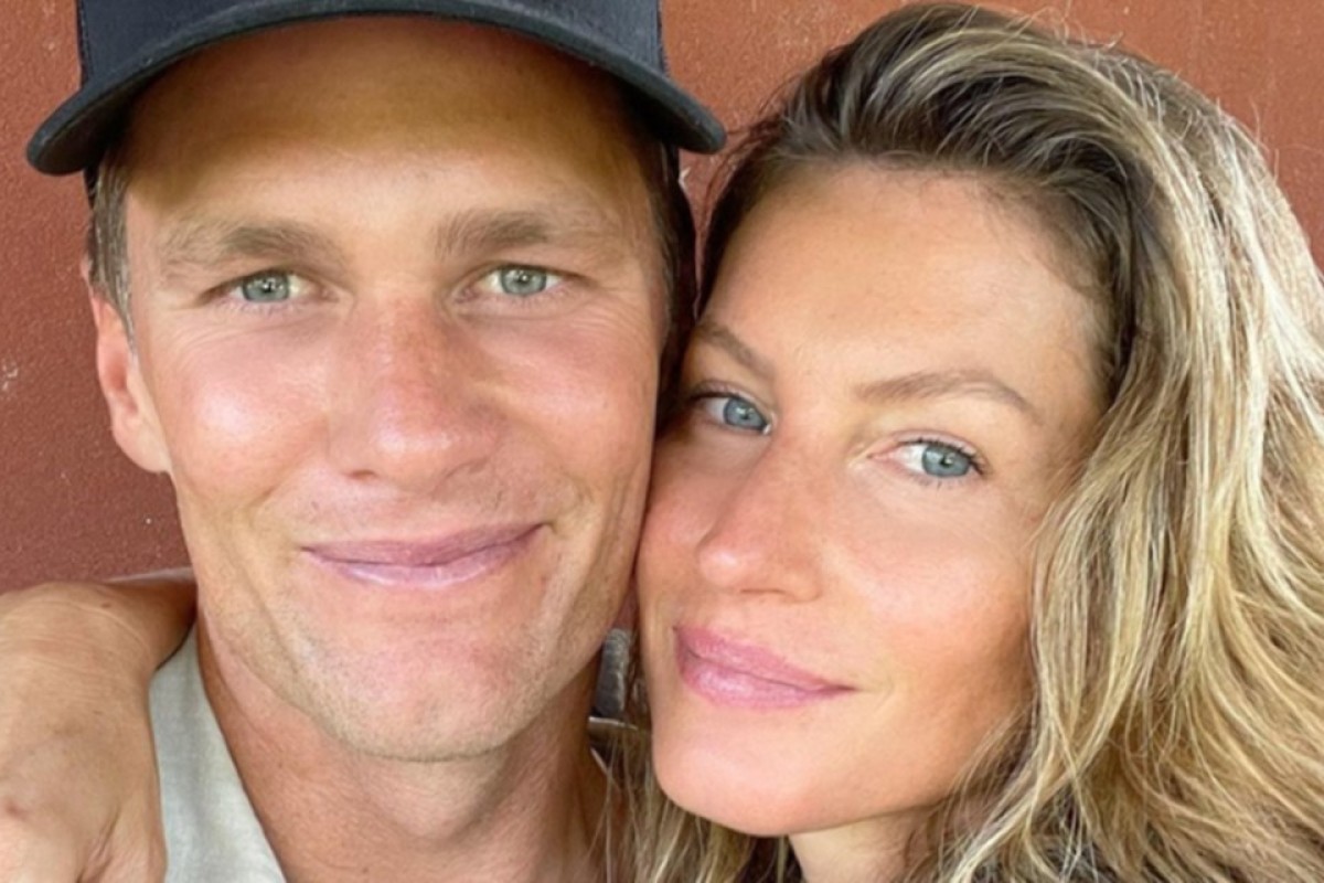 Foto colorida de Gisele Bündchen e Tom Brady - metropoles