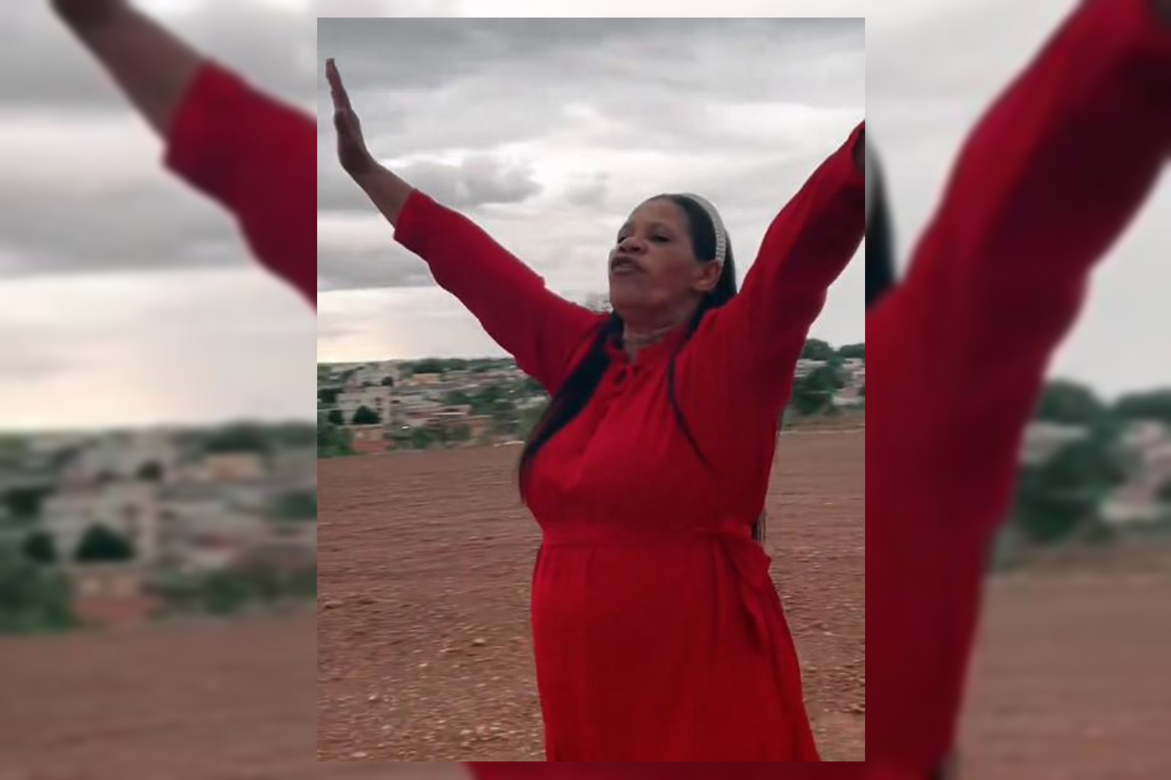 Irmã Mônica em vídeo no X durante prece para chuva