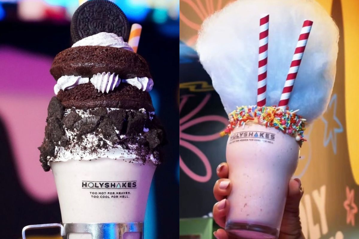 montagem com milkshakes
