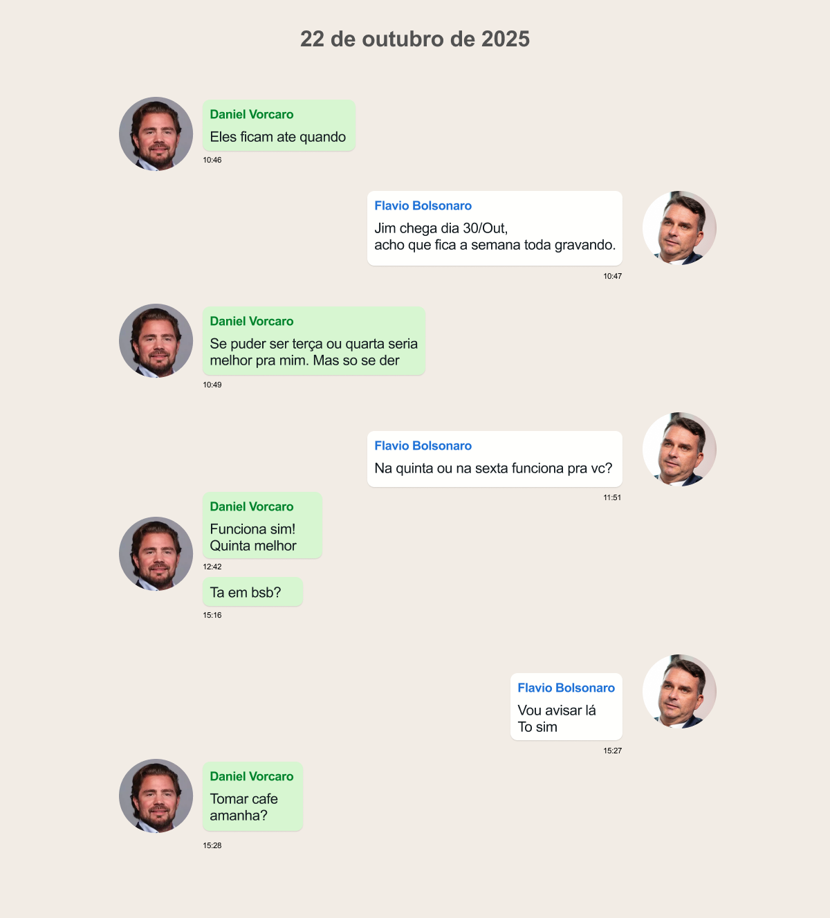 Em carta aos EUA, Flávio associa Master a Lula e omite caso Dark Horse 16 Conversa entre Daniel Vorcaro e Flávio Bolsonaro (22 de outubro de 2026)