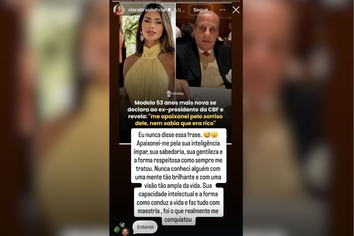 Clara Brasil se declarando a Del Nero, ex-CBF - Metrópoles