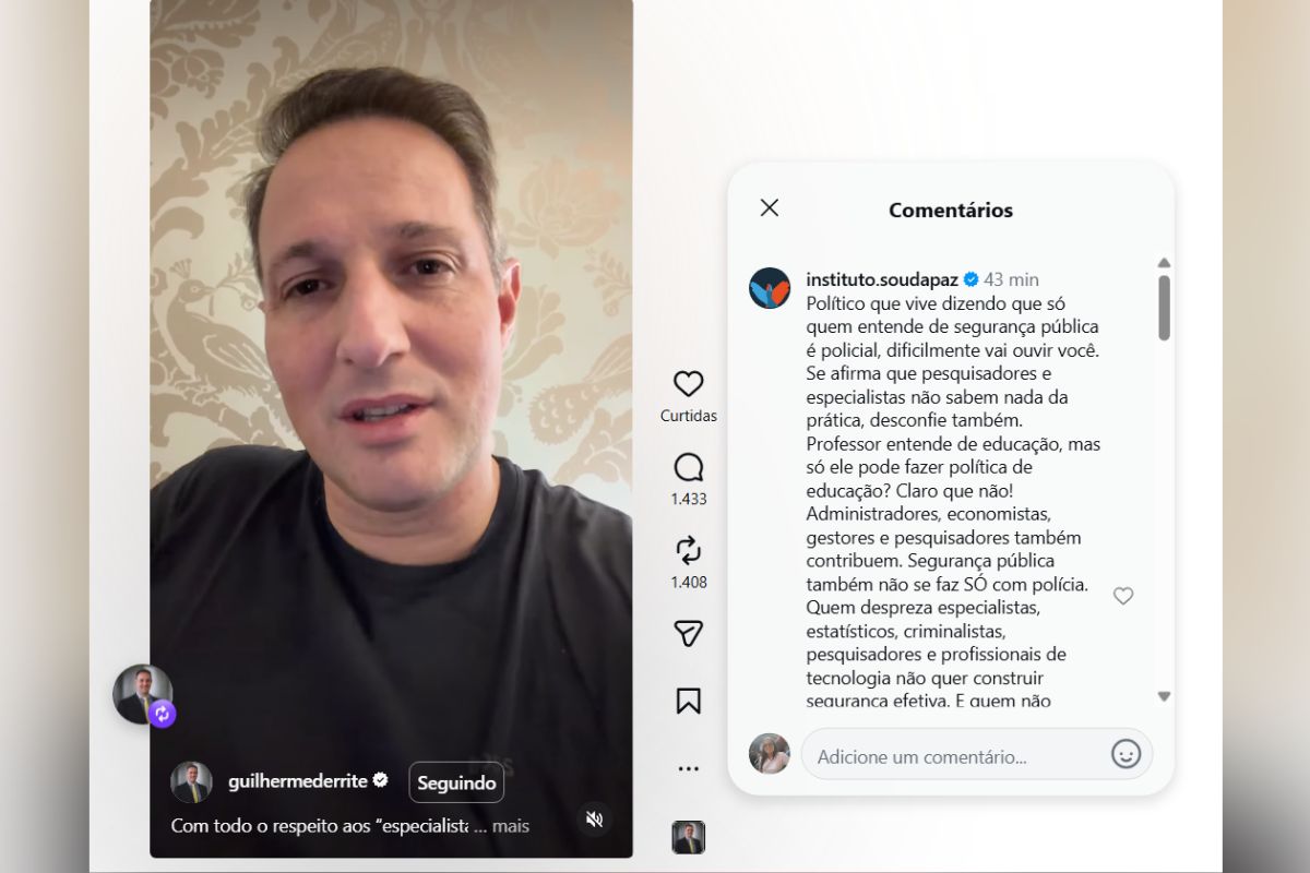Sou da Paz responde Derrite sobre propostas para segurança pública