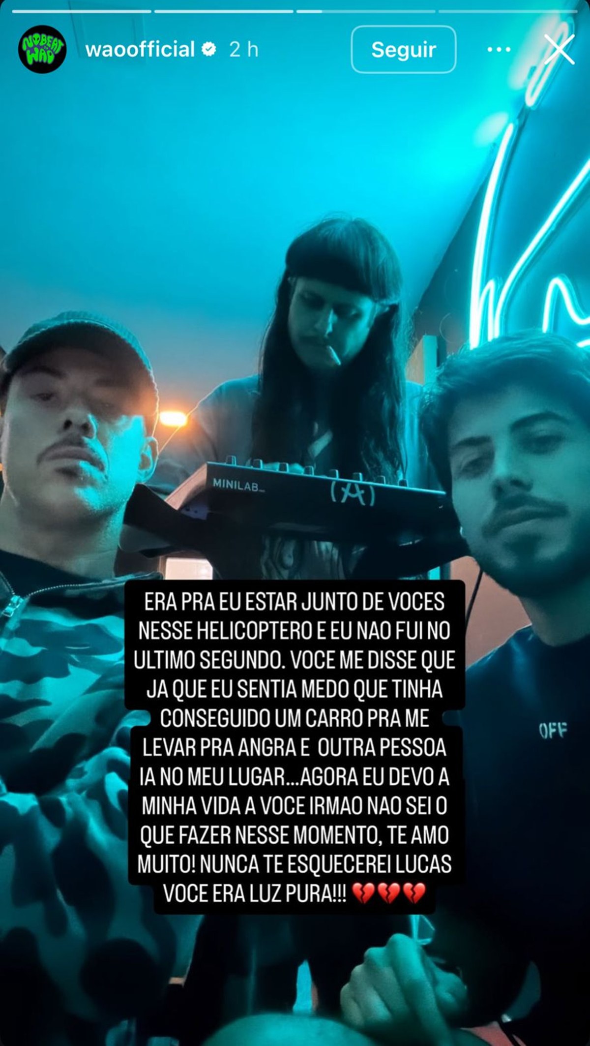 Produtor faz desabafo após escapar de acidente aéreo que matou 6 no RJ 14 Cantor Oliver Tree entre as vítimas