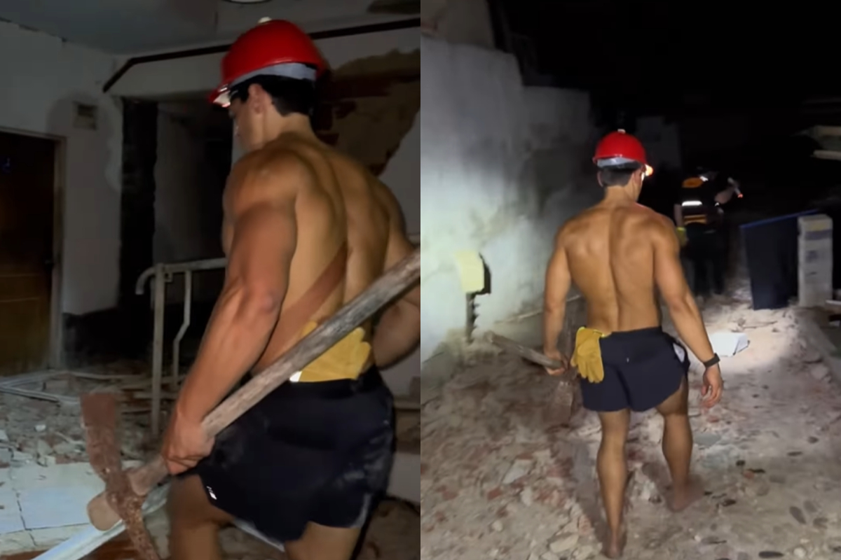 Influencer gera revolta ao posar sem camisa em escombros na Venezuela