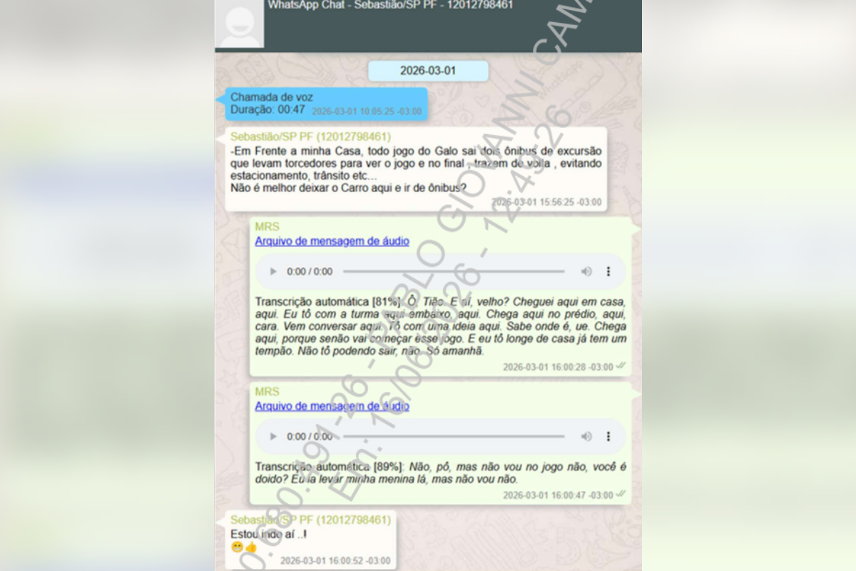 Caso Vorcaro: conversa menciona convite para jogo do Atlético