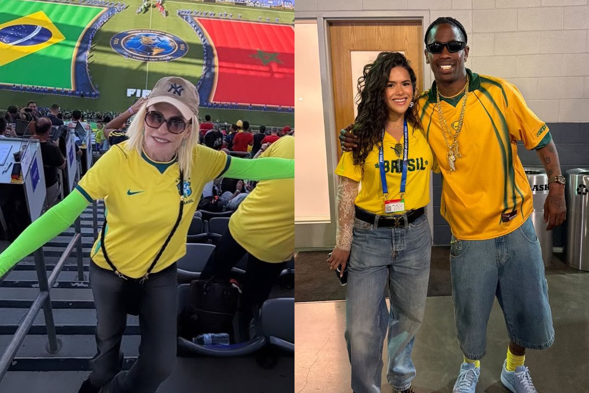 Equipe de celebridades durante a partida