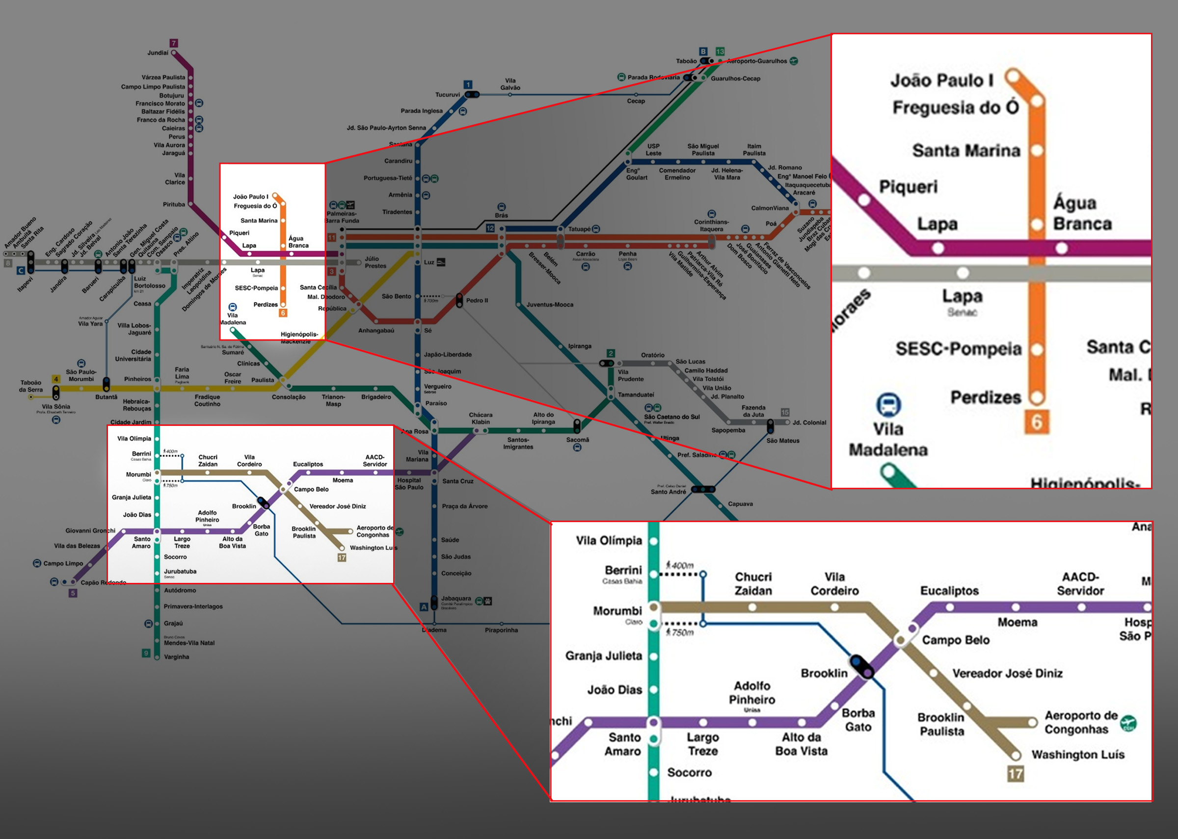 Como fica o mapa do metrô de SP com a inauguração da Linha 6-Laranja