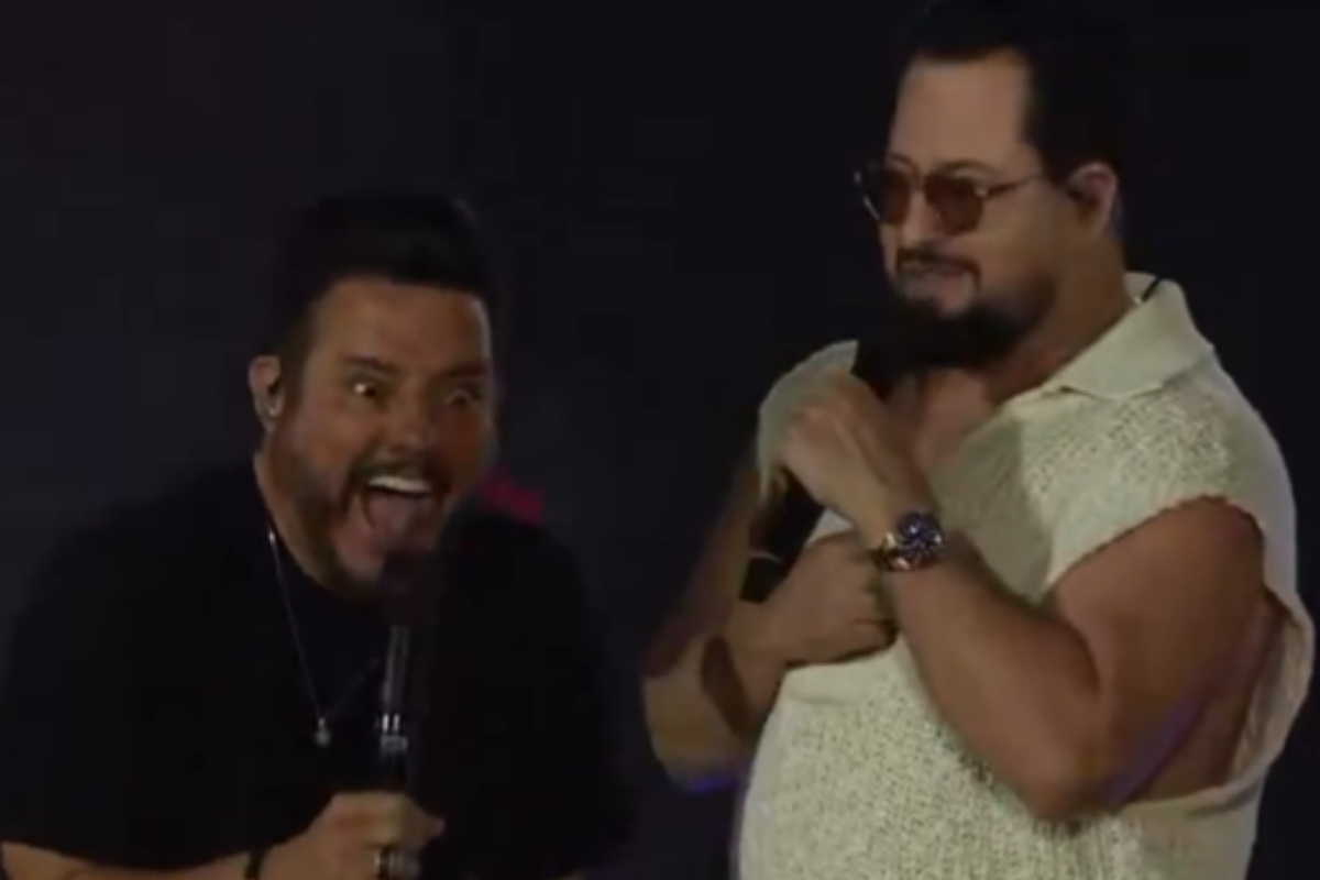 Marrone diz ser "meio gay" em show e gera reação de Bruno