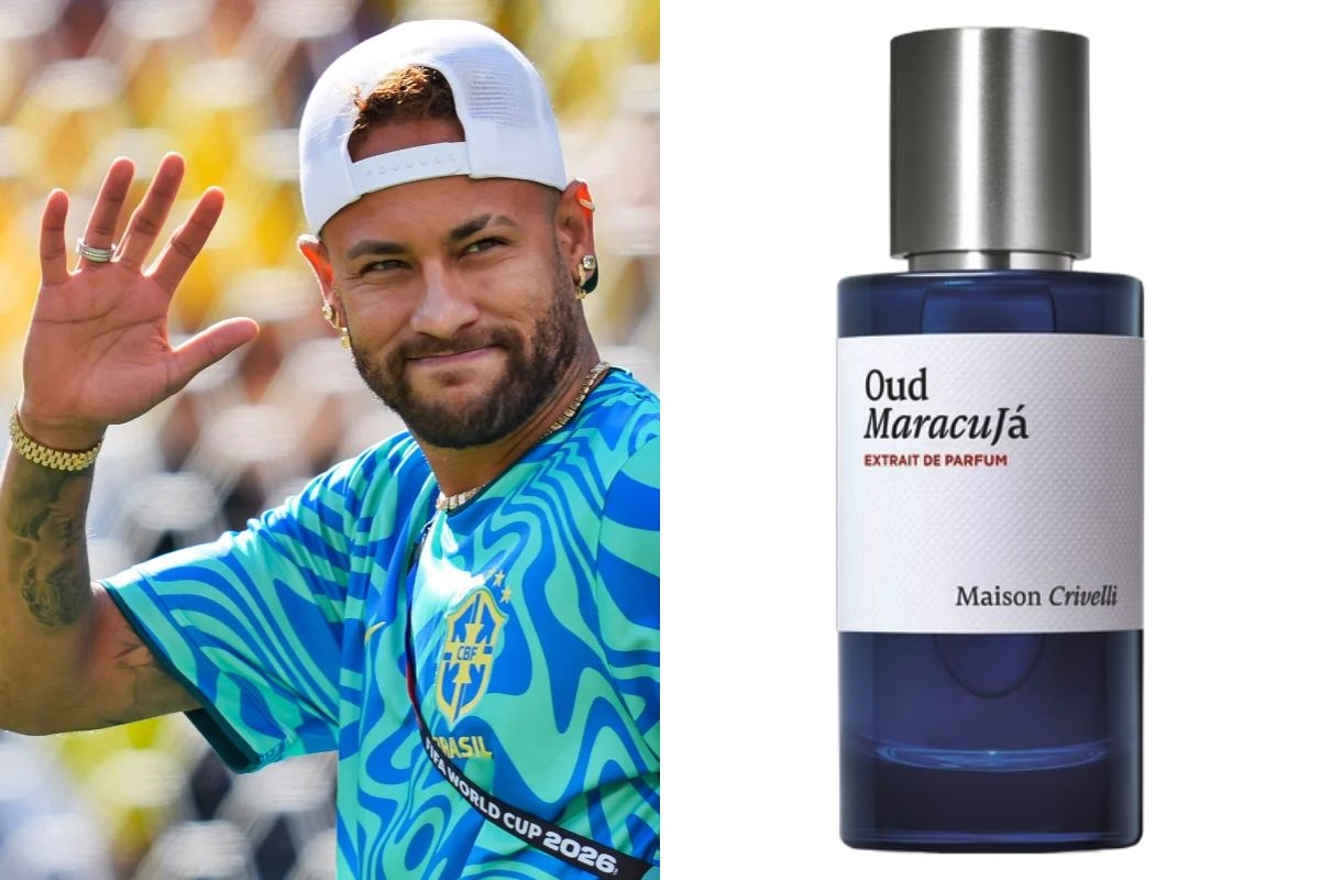 Fotos coloridas de Neymar e perfume