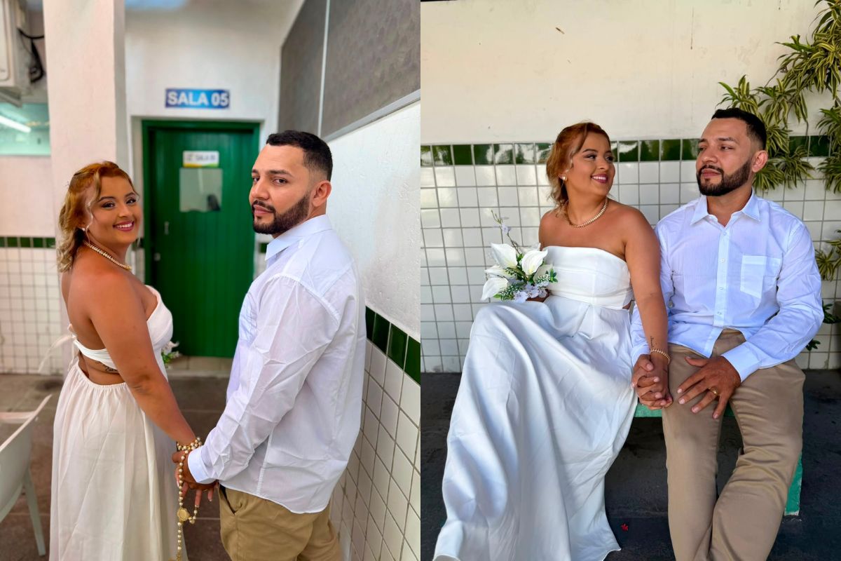 Casal faz ensaio de casamento na escola onde se conheceu em Fortaleza