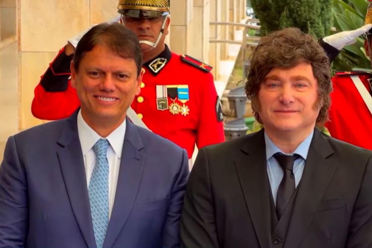 Javier Milei é recebido por Tarcísio de Freitas para reunião bilateral em SP