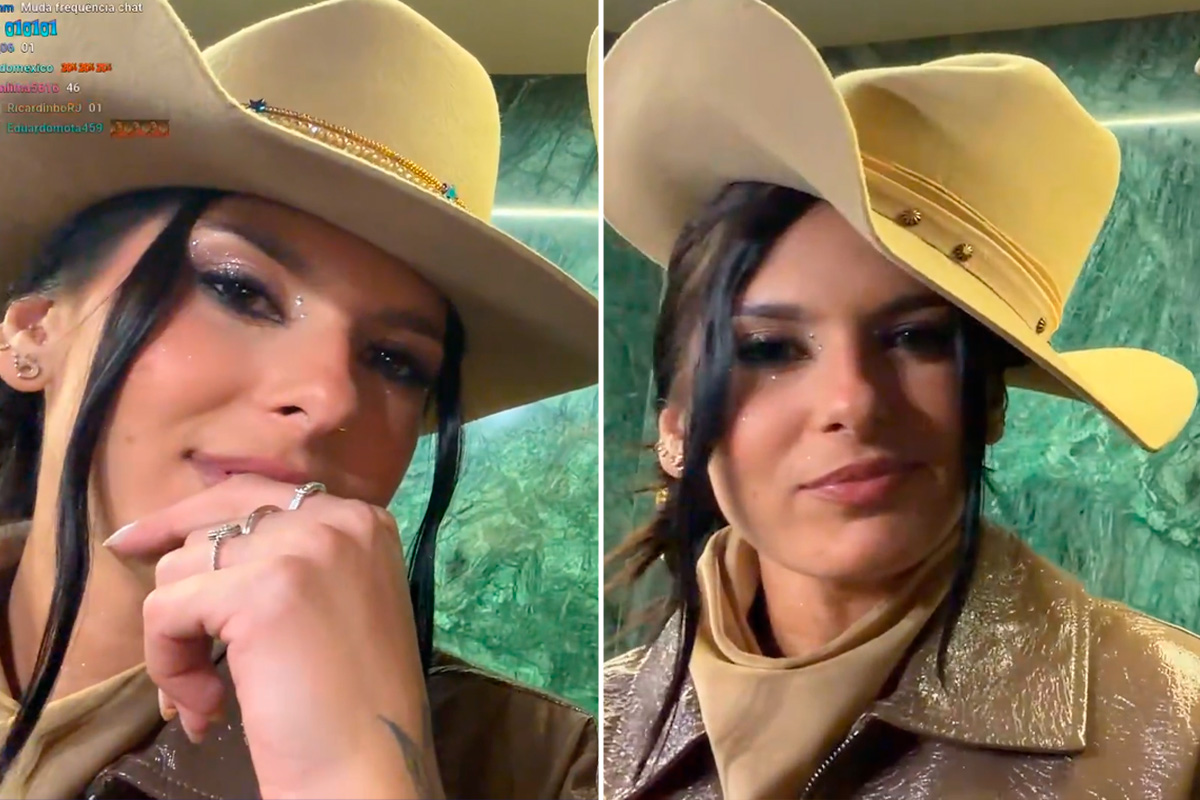 Ana Castela revela que "espia" Jon Vlogs e flerta com sinal de chapéu