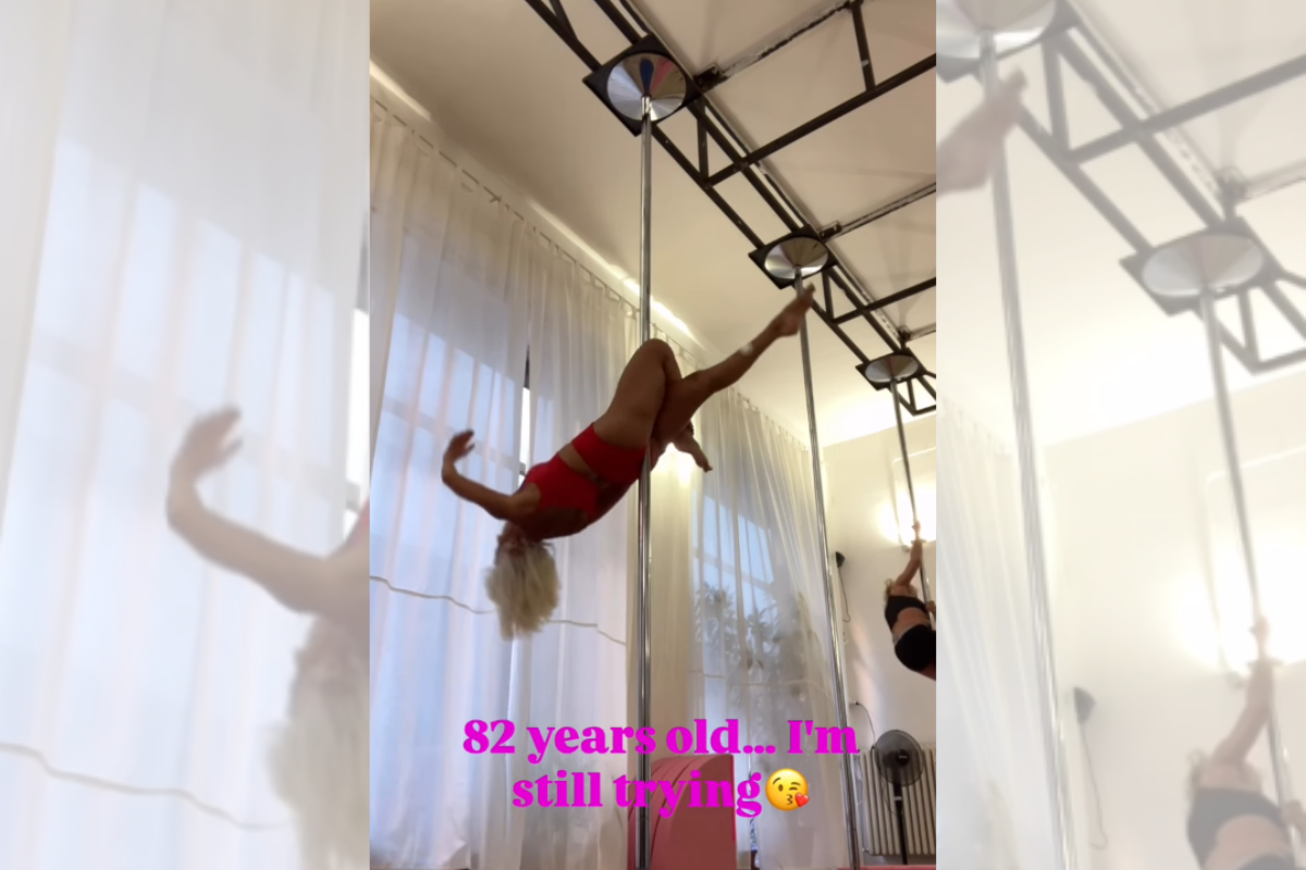 Aos 82 anos, italiana surpreende com habilidades no pole dance