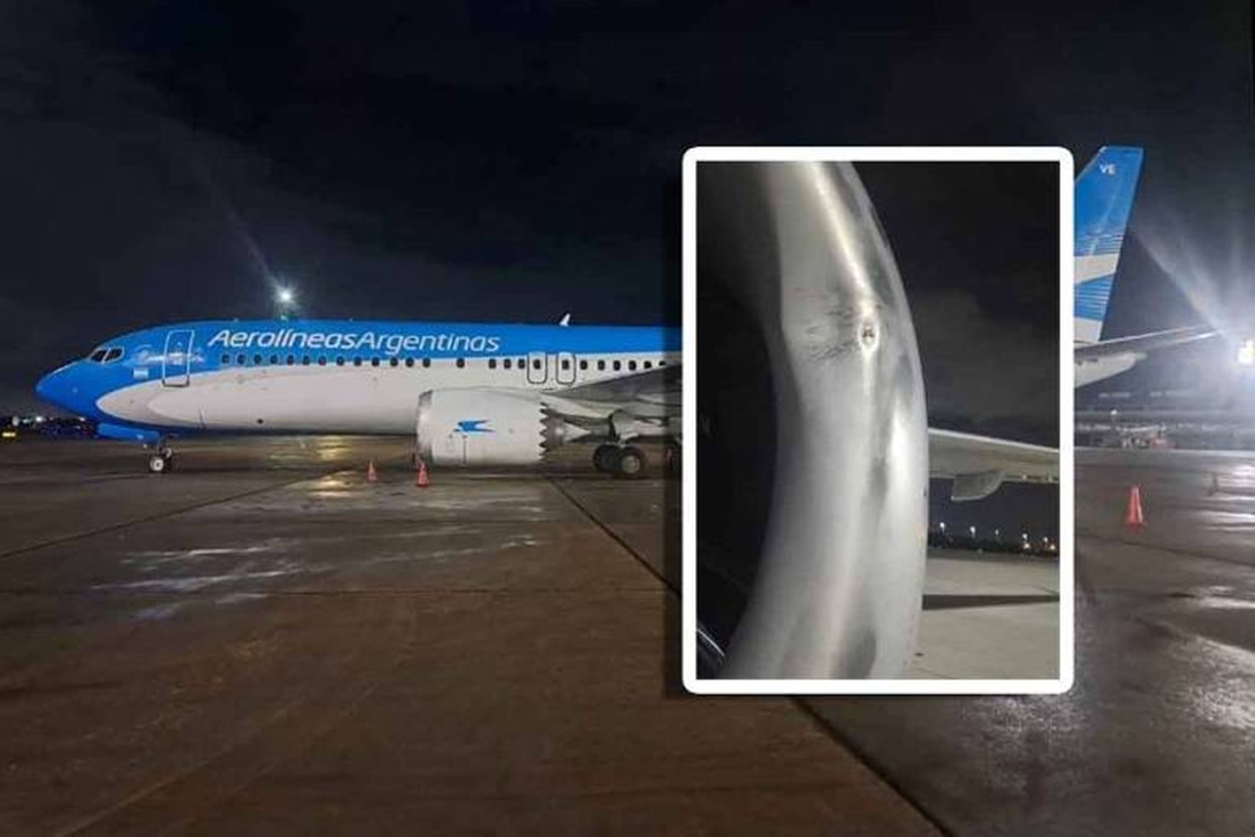 Drone atinge avião argentino e danifica motor em pouso no Rio