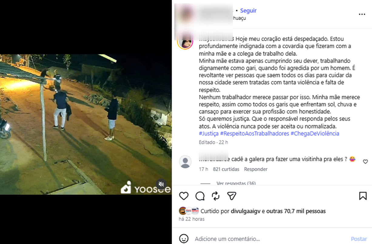 influencer agressão servidora Santana do Manhuaçu