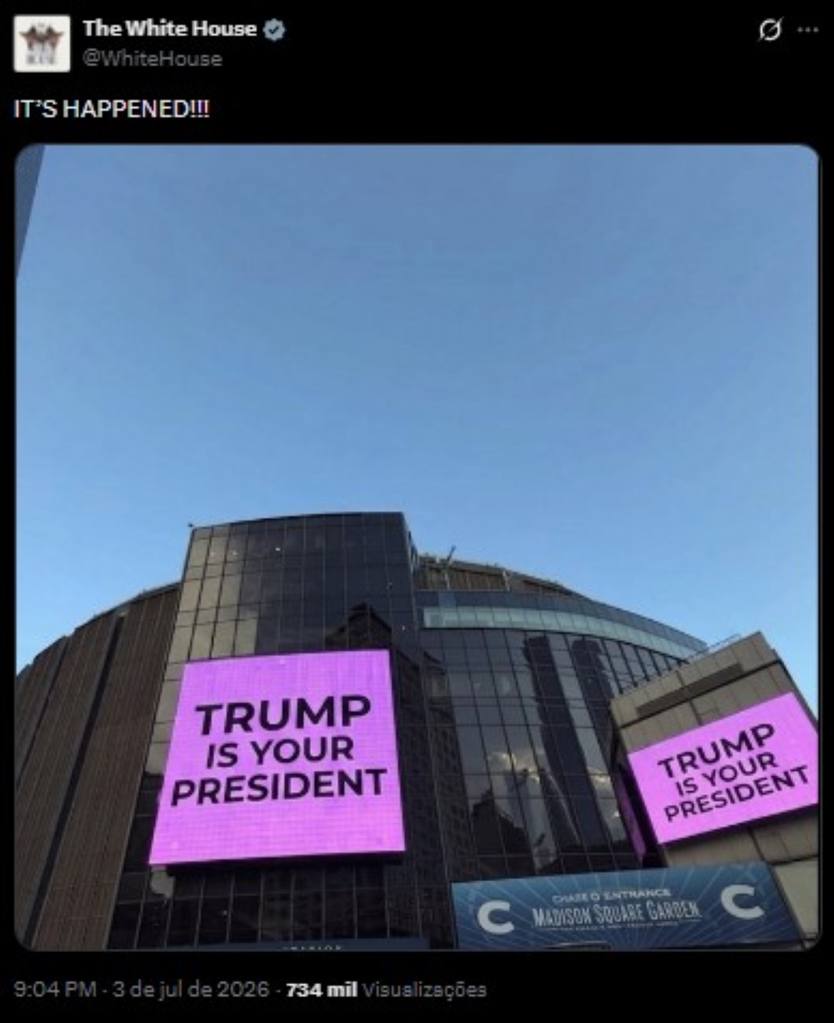 Casa Branca alfineta casamento de Taylor Swift: “Trump é o seu presidente” 16 Imagem editada pela Casa Branca com Taylor Swift