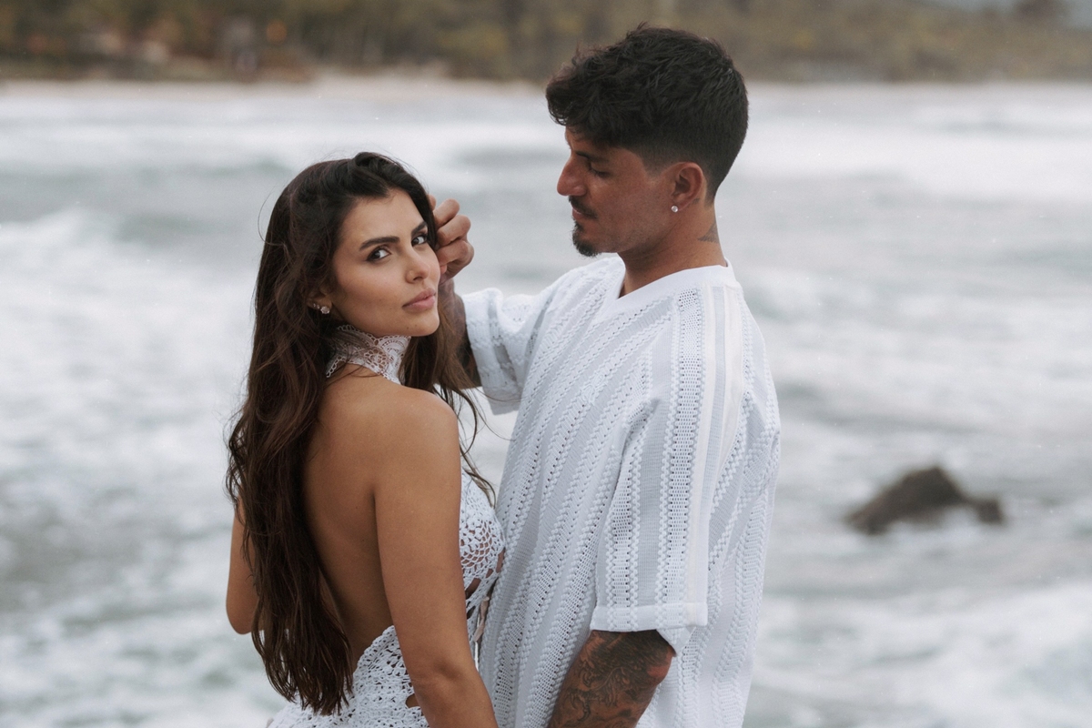 Imagem vinculada ao feed original: Gabriel Medina anuncia gravidez de Isabella Arantes durante casamento
