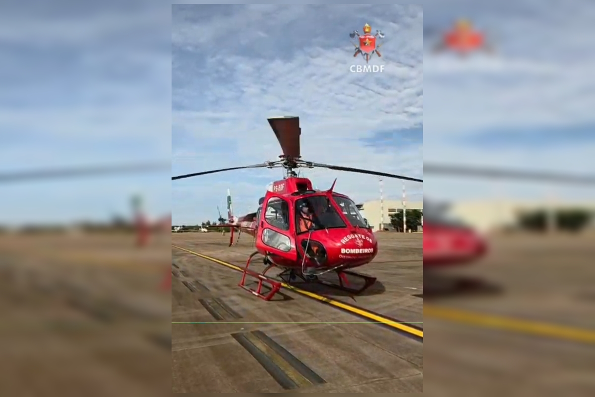 Coração é transportado de helicóptero para transplante no DF