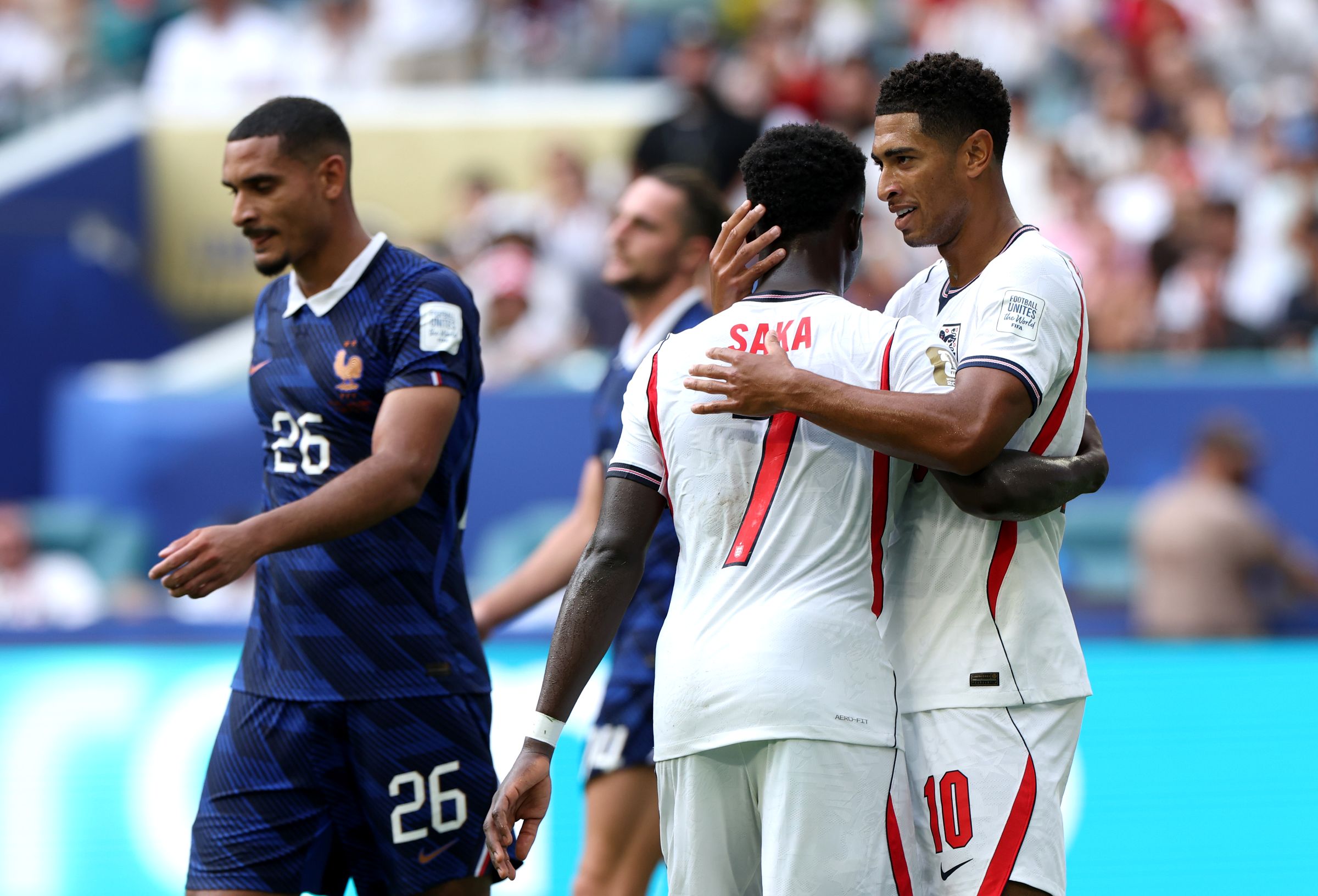 França x Inglaterra é a disputa de 3º lugar com mais gols na história 11 Bellingham e Saka em ação