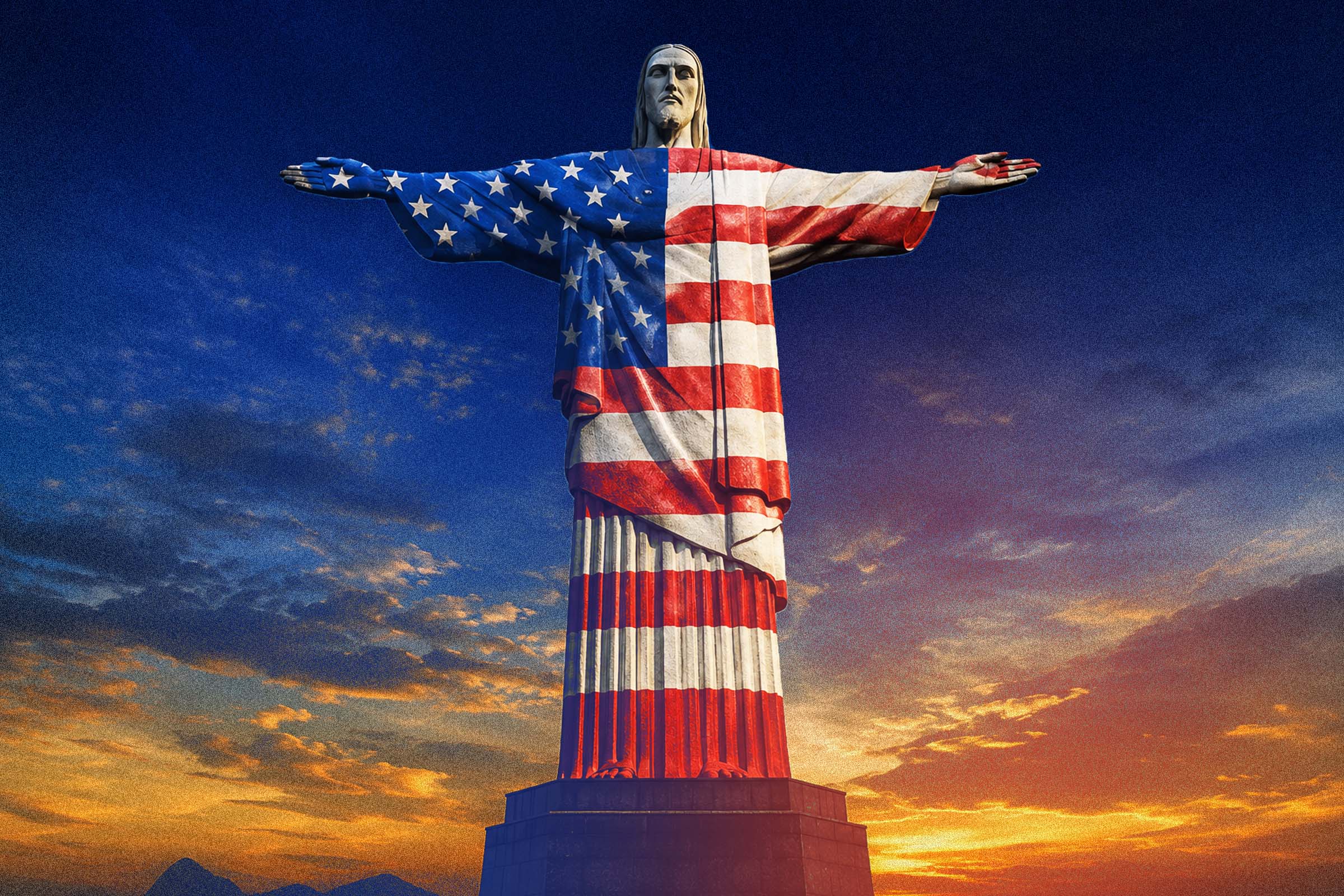Cristo Redentor e Torre de TV ganham cores dos EUA no Dia da Independência
