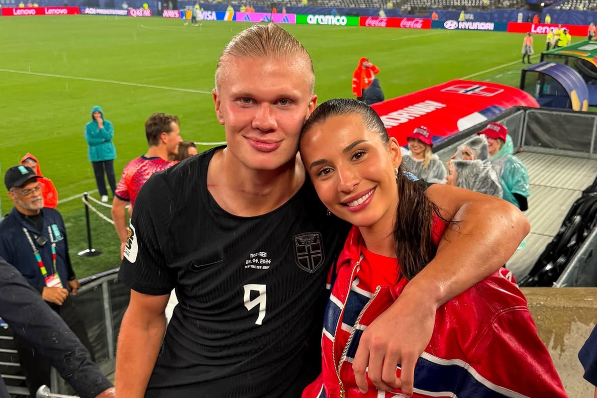 Isabel Haugseng Johansen com Erling Haaland