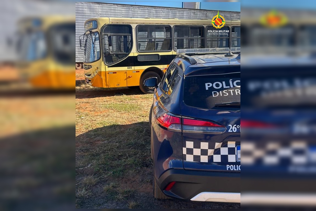 Ônibus escolar furtado no Entorno é recuperado após dono acionar PMDF