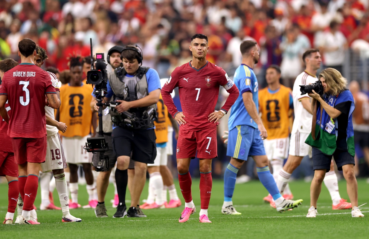 Copa: Lamine Yamal define Cristiano Ronaldo como "aura" do futebol 13 Cristiano Ronaldo chorando após eliminação