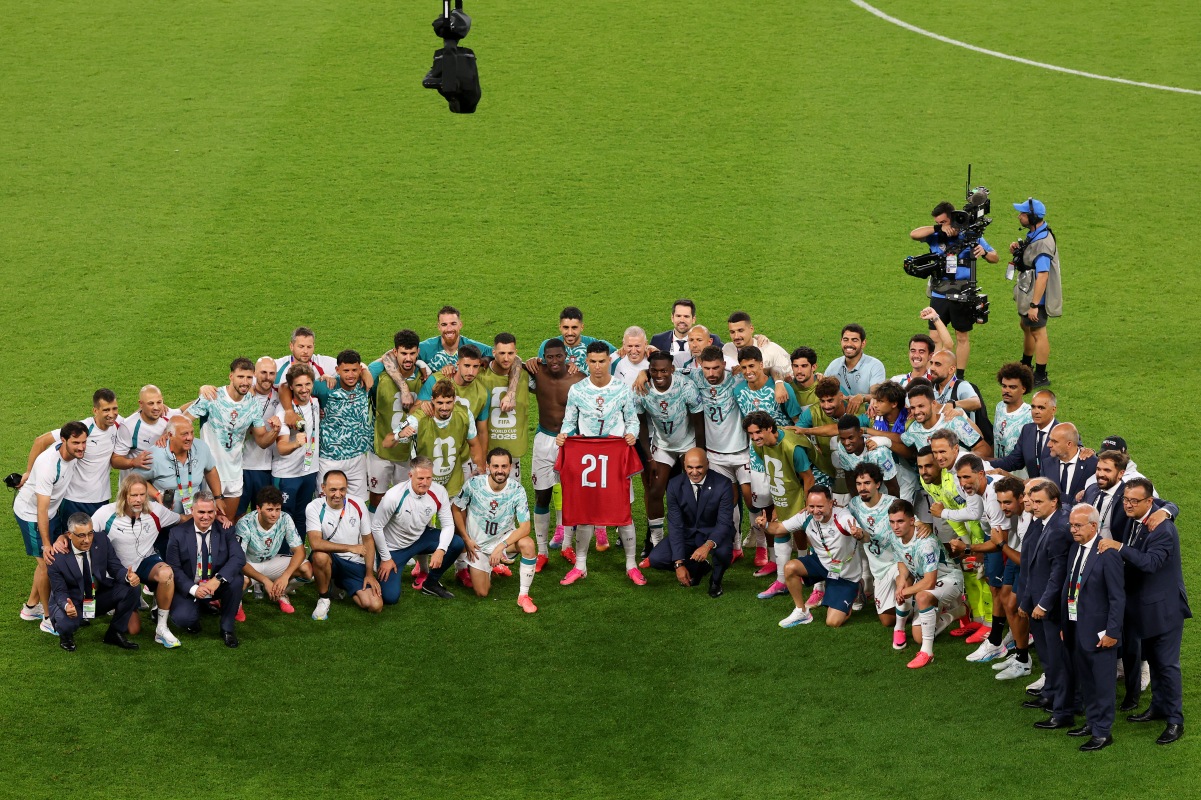 Após classificação, jogadores de Portugal homenageiam Diogo Jota