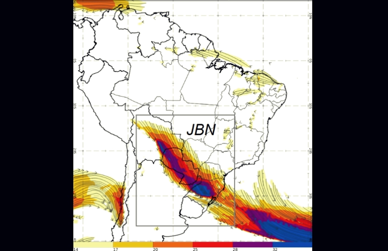 Mapa do Brasil com ventos JBN - Metrópoles