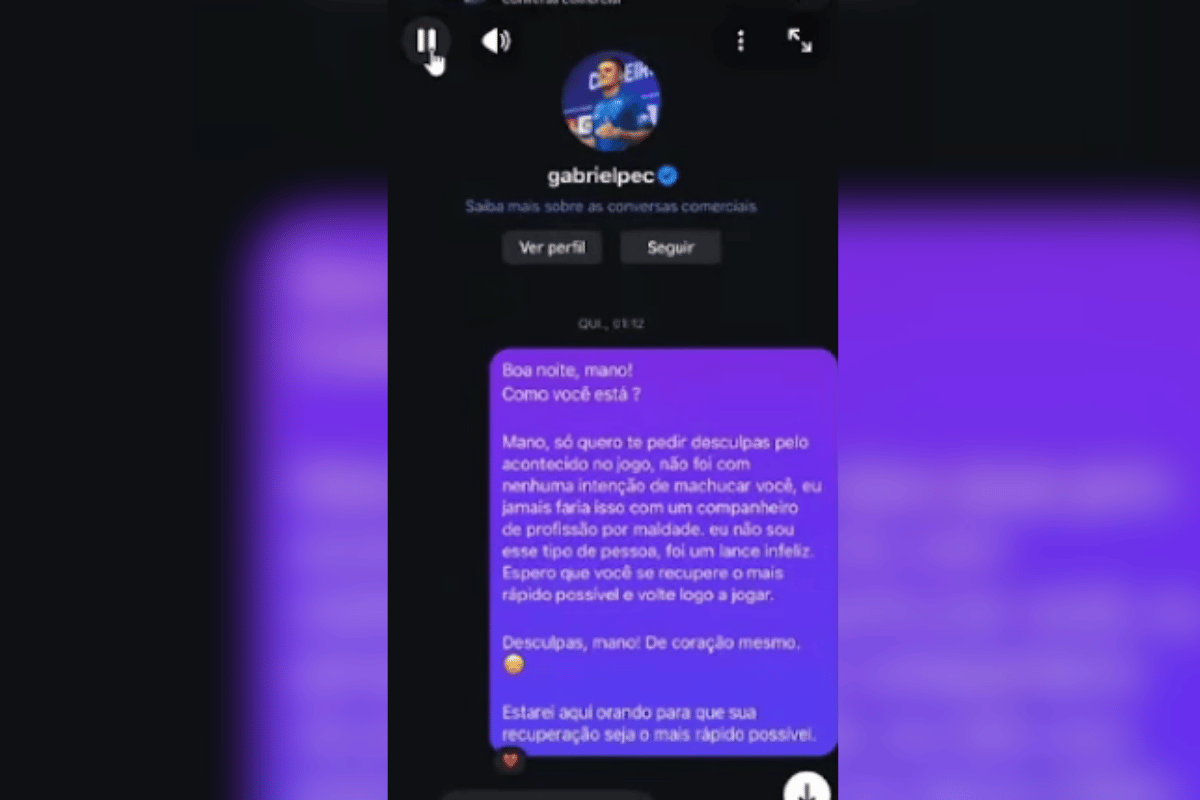 Victor Gabriel conversa com Gabriel Pec e pede desculpa por lesão