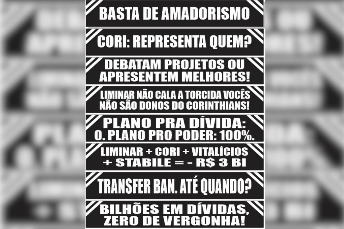 Protesto da Torcida Gaviões da Fiel na Neo Química Arena