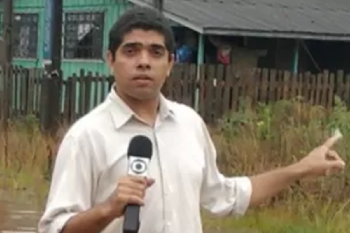 Jornalista Chico Santo na cobertura da Tragédia de Santa Catarina