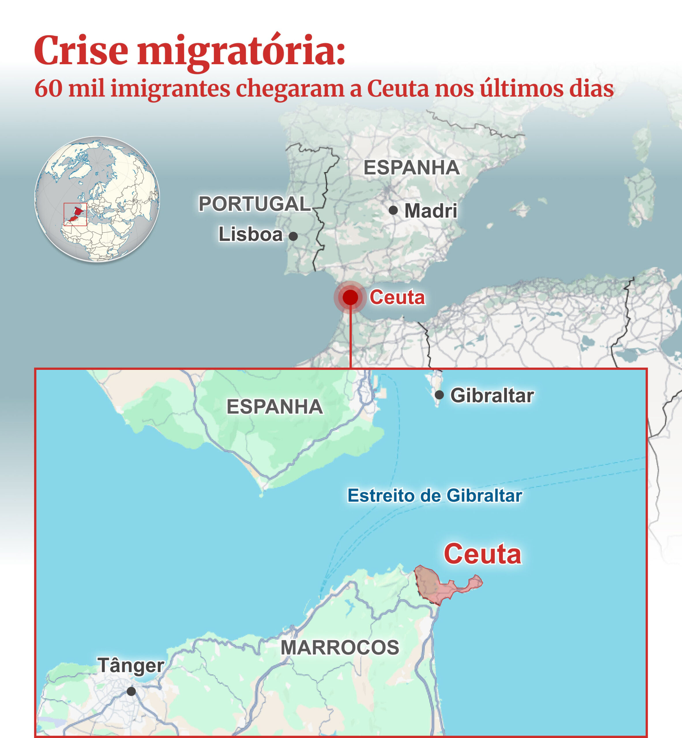 Cidade de Ceuta, pertence à Espanha, fica no norte da África