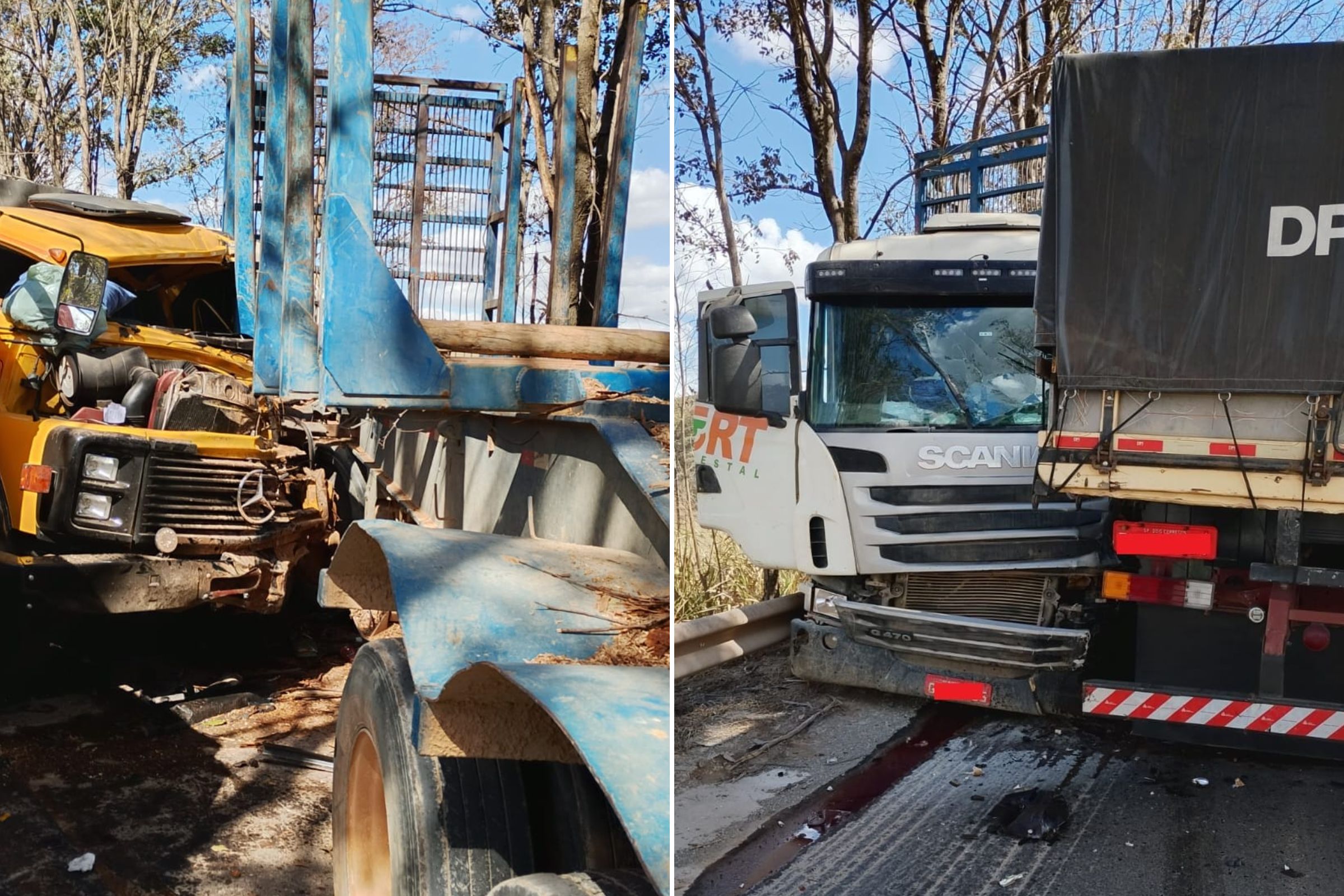 Motorista morre após colisão frontal entre caminhões na BR-354 em Minas