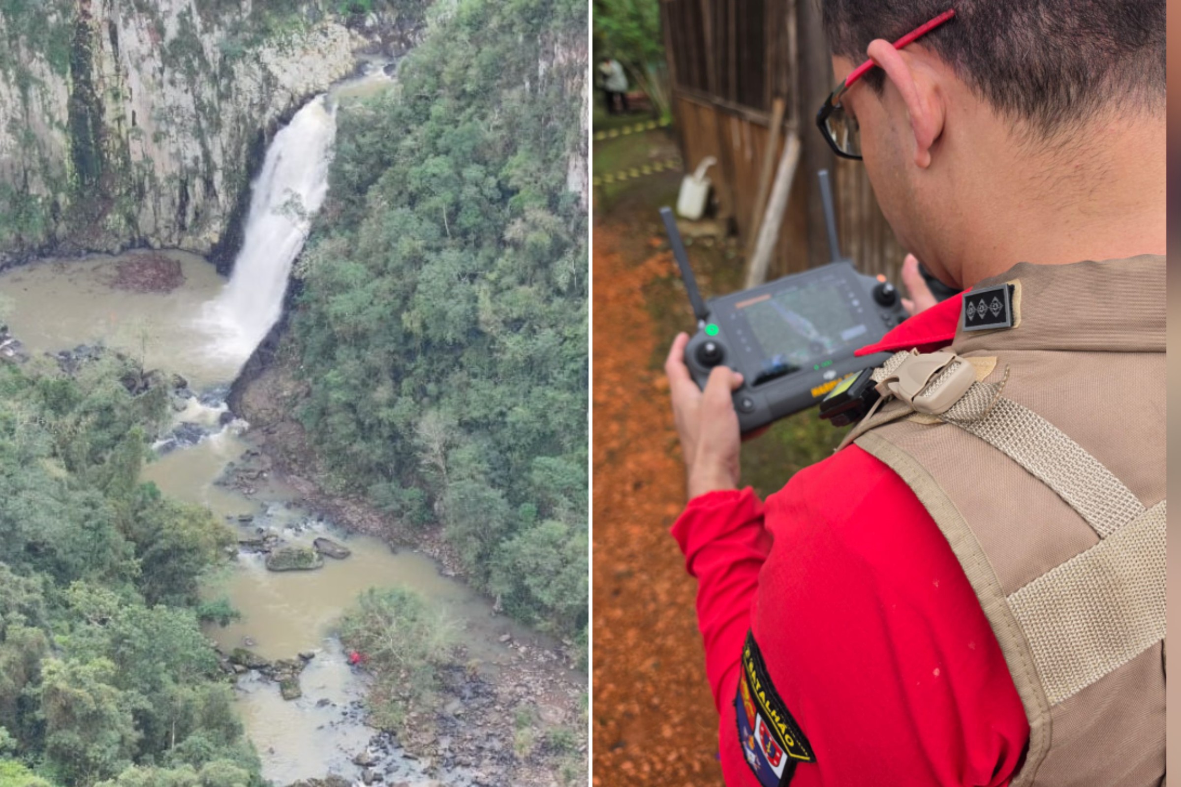Imagem vinculada ao feed original: Veja imagens da operação para achar jovem que caiu de cachoeira no PR