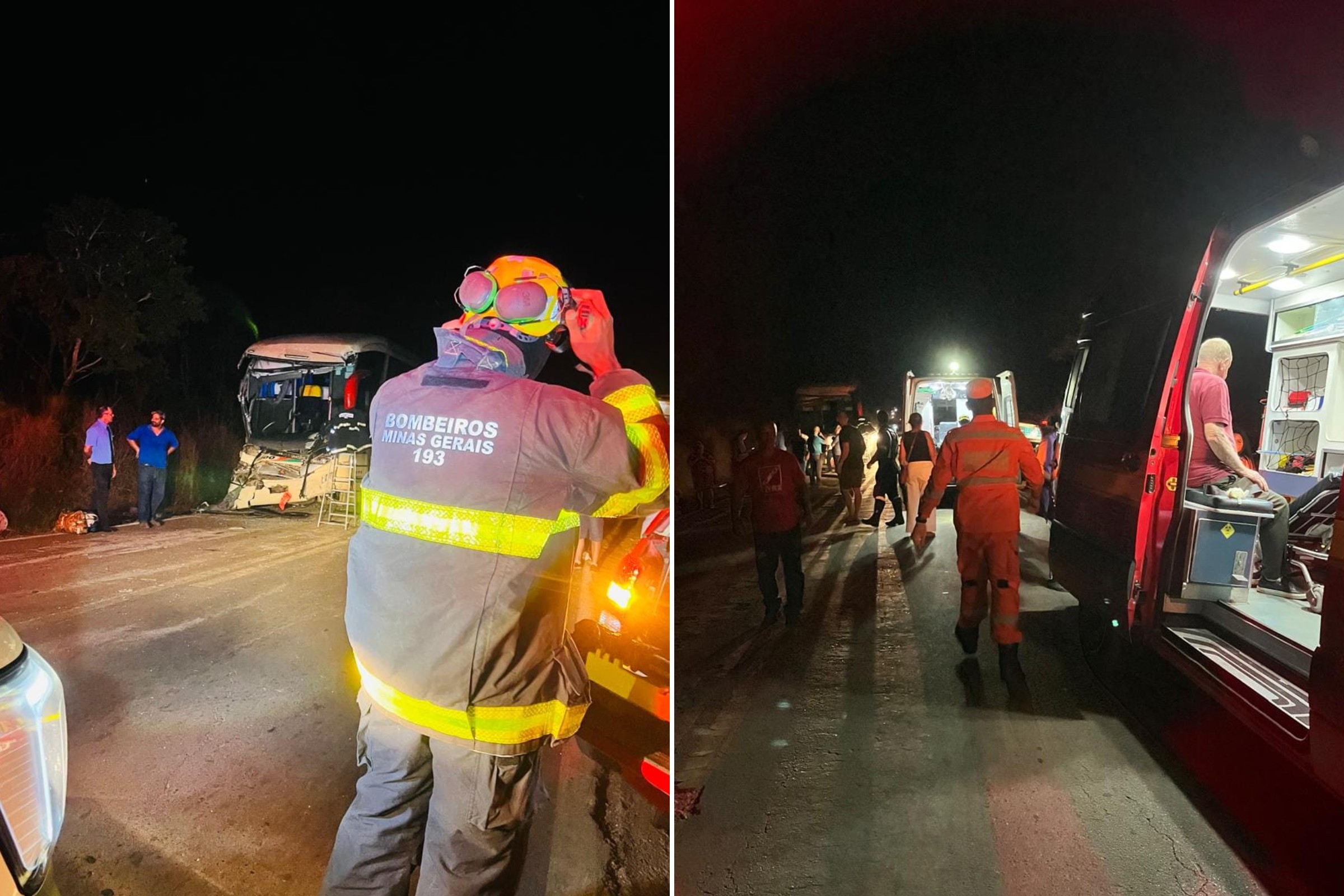 Acidente entre ônibus e carreta deixa 19 feridos na MG-410