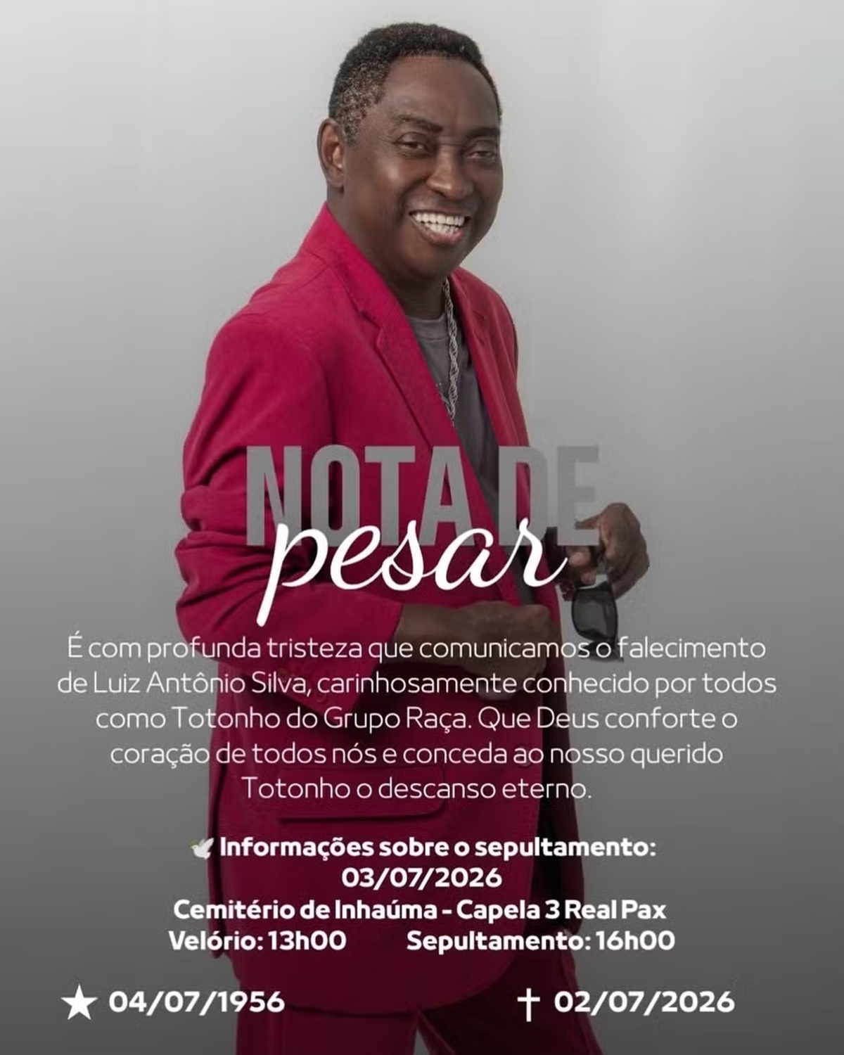 Quem era Totonho, um dos criadores do Grupo Raça que morreu 11 Totonho, fundador do Grupo Raça