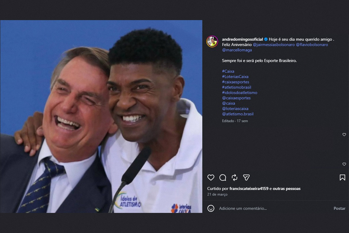 Caixa nega vínculo com atletas que fizeram posts promovendo políticos