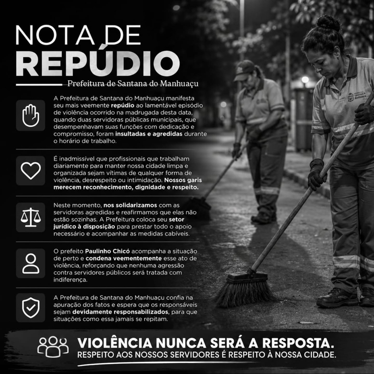 nota repúdio prefeitura Santana do Manhuaçu