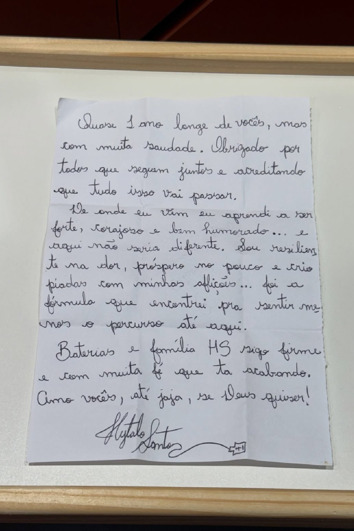Preso, Hytalo Santos escreve carta: "Tudo isso vai passar" 14 Carta aberta de Hytalo Santos divulgada pela mãe