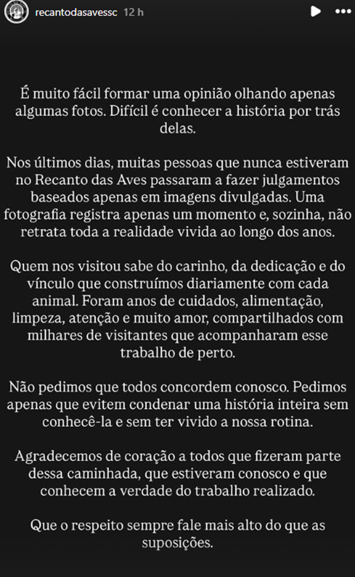 Pronunciamento Recanto das Aves