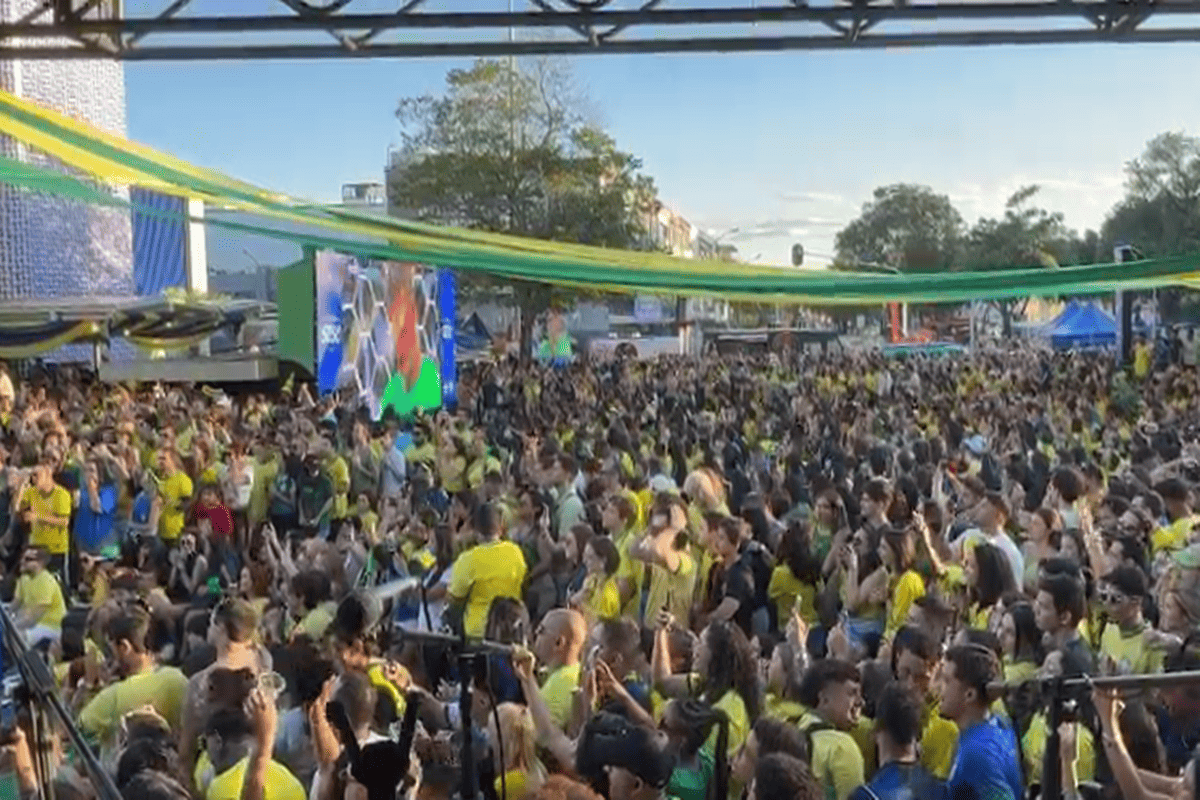Veja reação de 5 mil torcedores aos pênaltis do Brasil em evento do DF