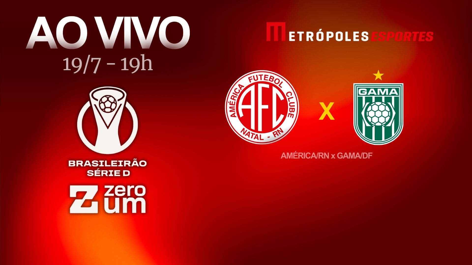 Série D ZeroUm: Metrópoles transmite América-RN x Gama-DF ao vivo