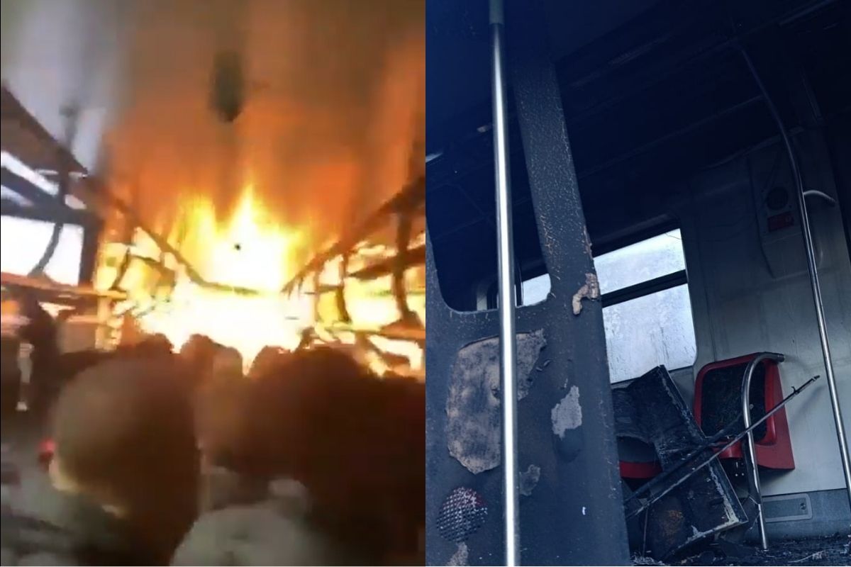 Veja momento em que trem com passageiros pega fogo na linha 12-Safira