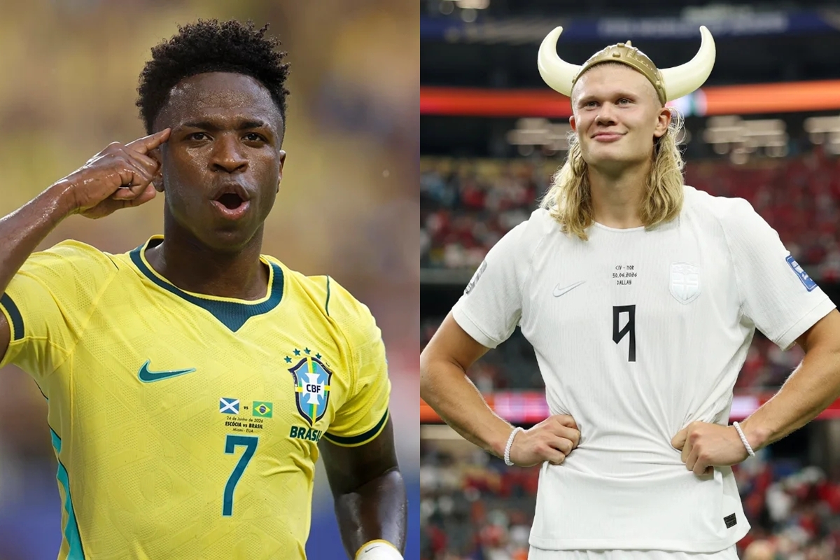 Haaland quer "parceria" com Vini Jr. após meme de As Branquelas. Vídeo 16 Haaland e Vinicius em postagens de meme