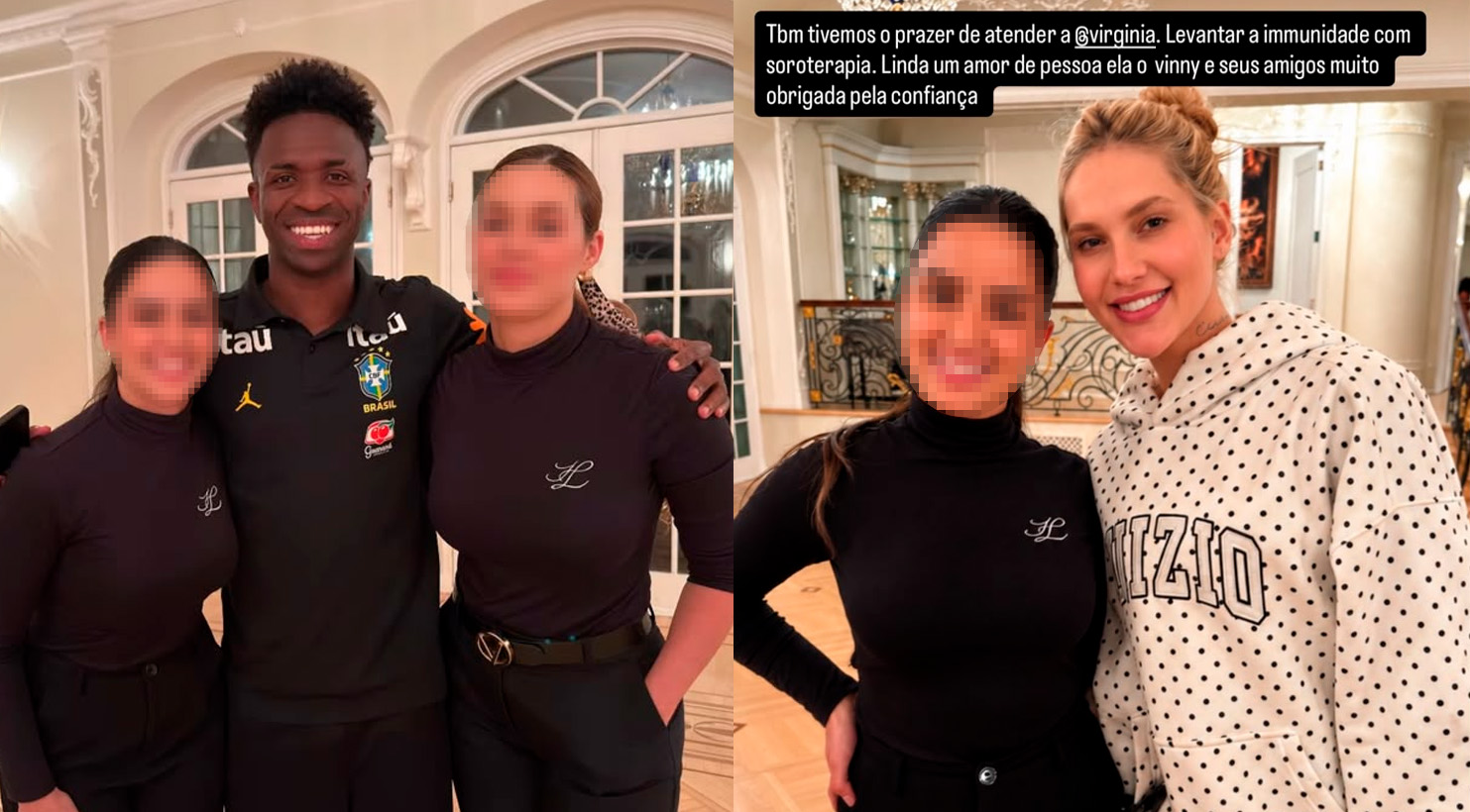 Vini Jr e Virginia Fonseca foram atendidos pela mesma clínica