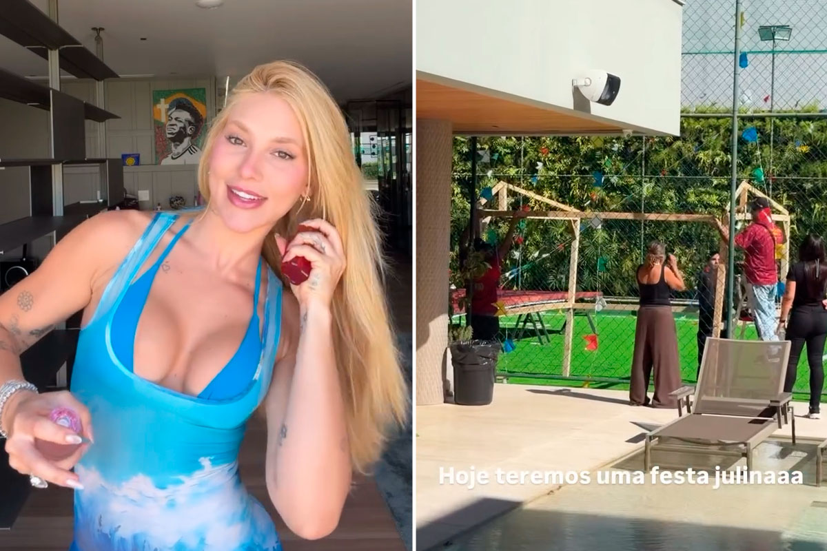 Virginia chega no RJ e prepara festa julina na casa de Vini Jr