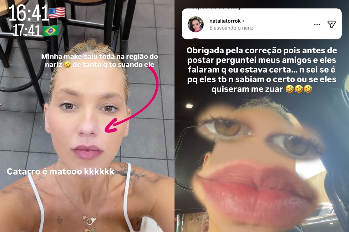 Prints mostram Virginia comentando sobre erro de português em postagem - Metrópoles